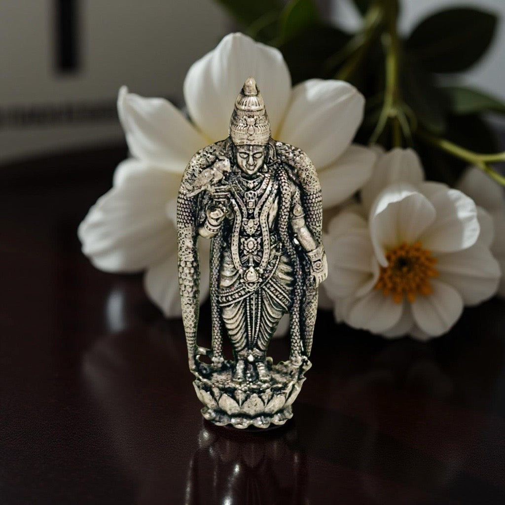 925 Silver 2D Meenakshi Idol 1.4 Inch
