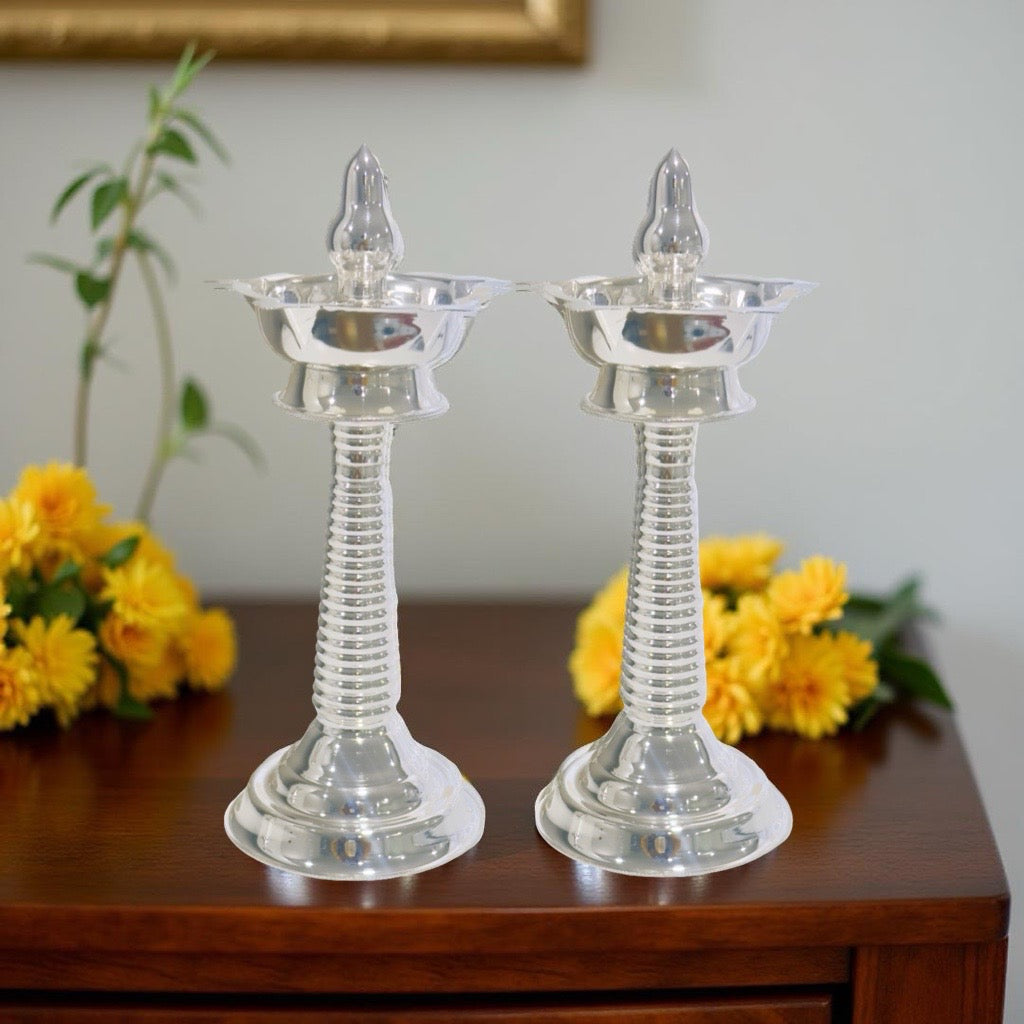 925 Silver Five Beak Kerala Deepa 8 Inches