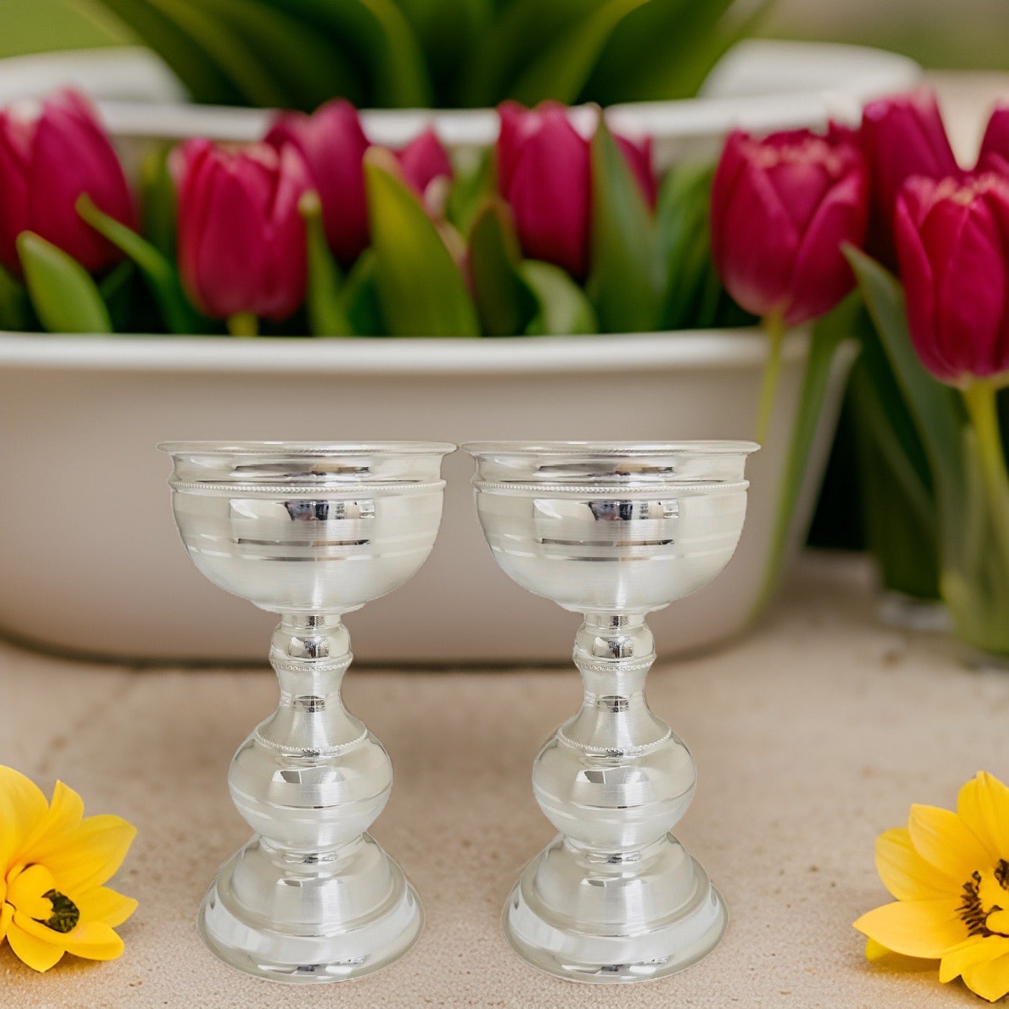 925 Silver Plain Centre Threader Kundhulu 6 Inches