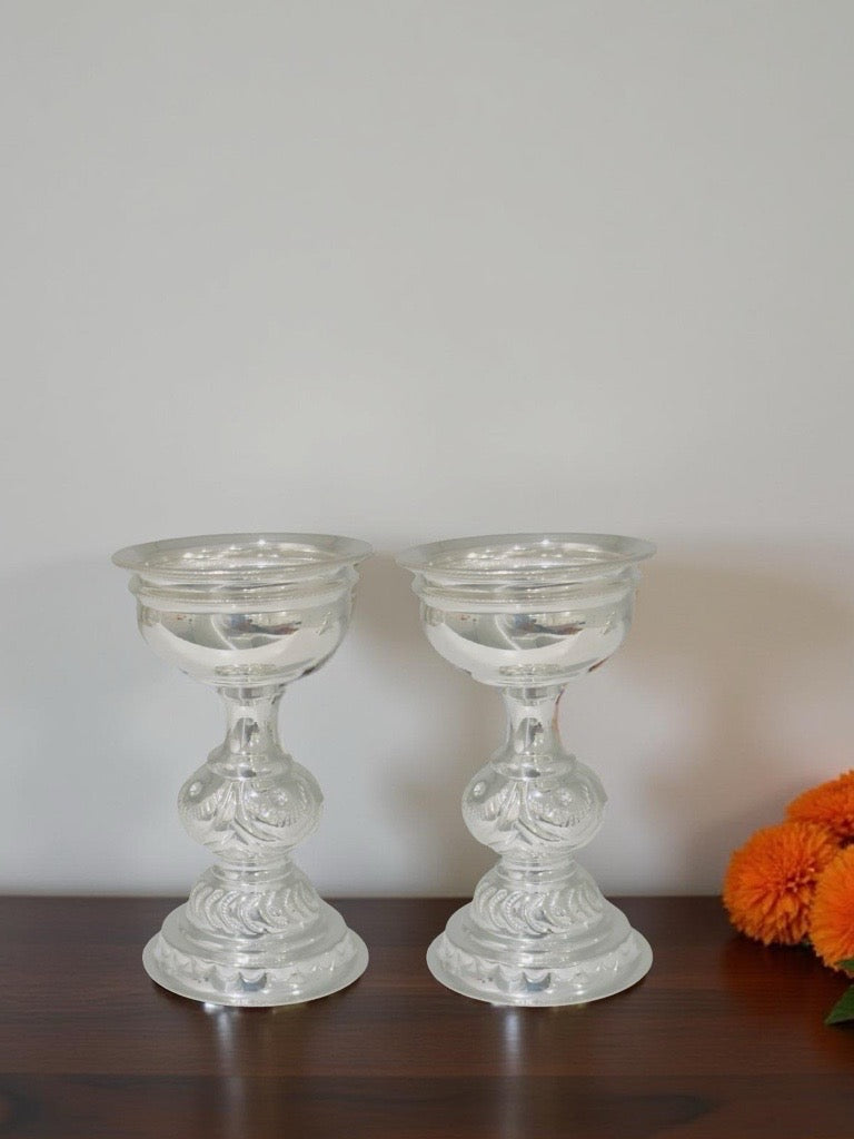 925 Silver Nakash Nandha Diya 3.3 Inches