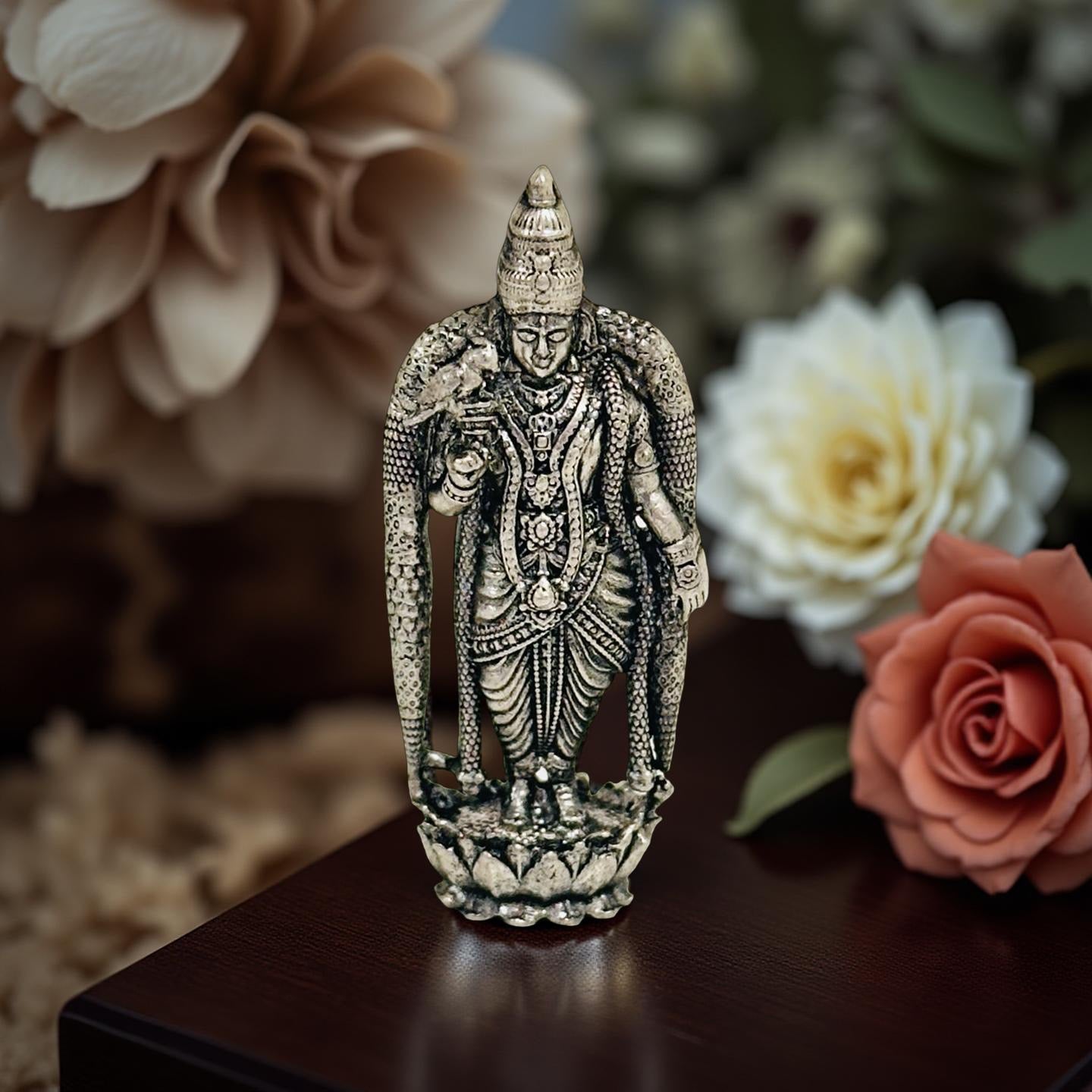 925 Silver 2D Meenakshi Idol 1.4 Inch