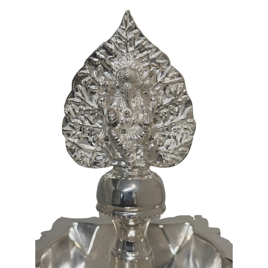 925 Silver Lakshmi-Ganesh Kundulu-Kuthuvilakku 8.75 inches
