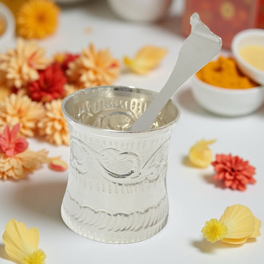 Aadhya 925 Silver Nakash Panchapatra 2 Inches
