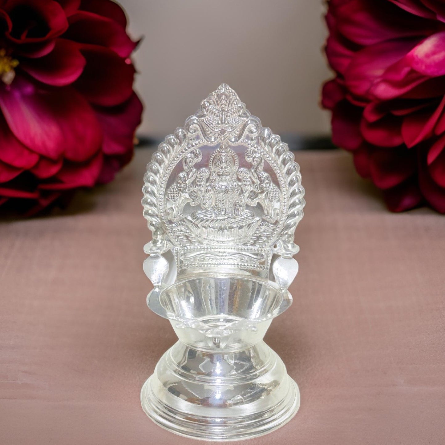 Silver Gajalakshmi Kamakshi Deepam