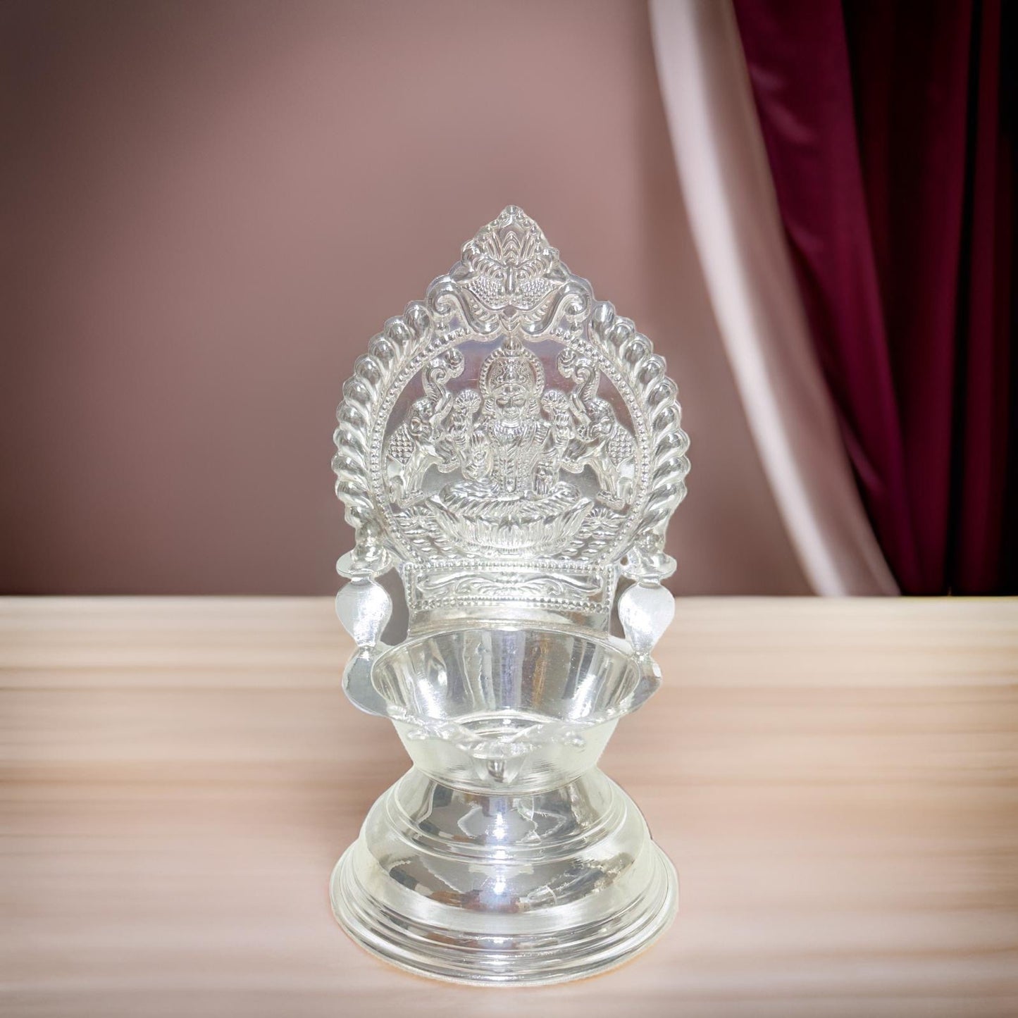 Silver Gajalakshmi Kamakshi Deepam