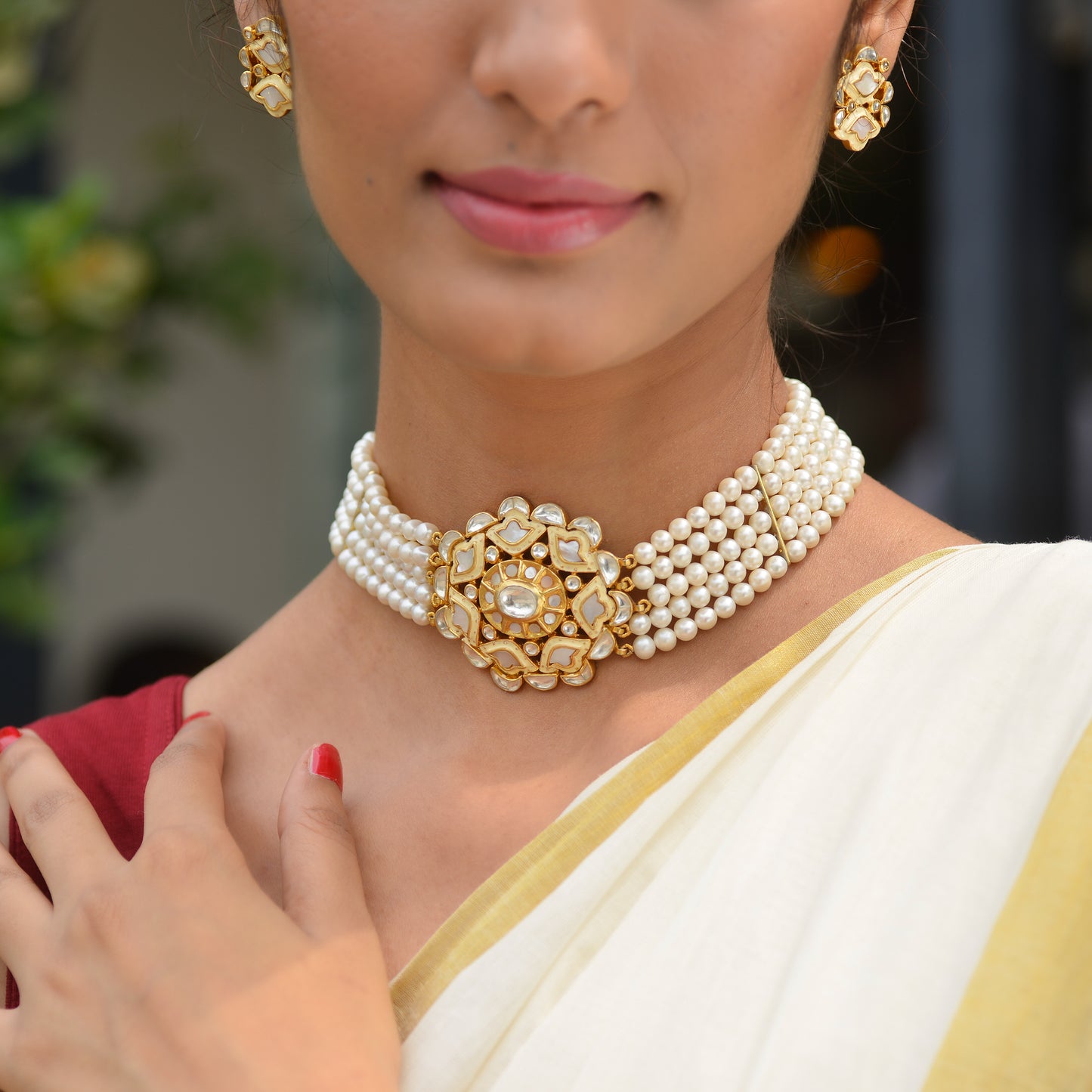 Amrusha 925 Silver Necklace And Earrings Set