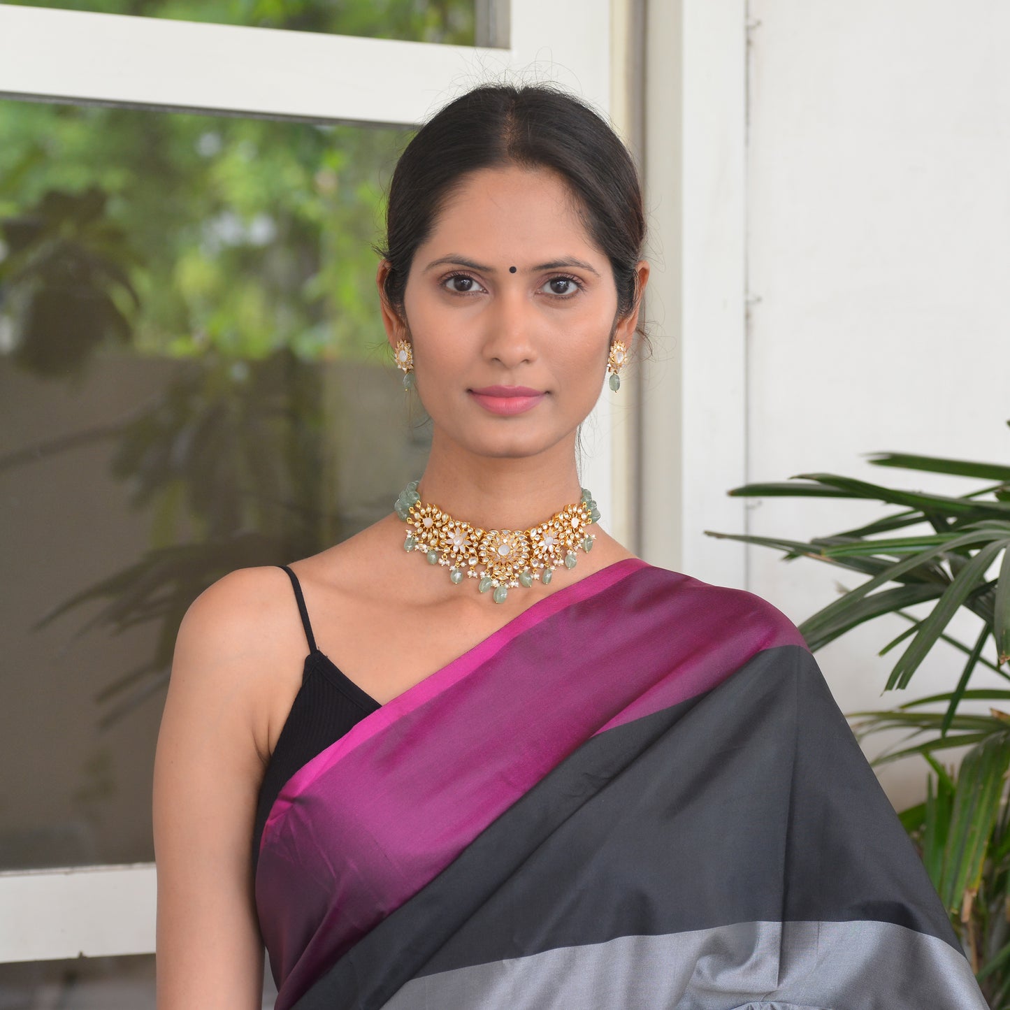 Amritkala 925 Silver Necklace And Earrings Set