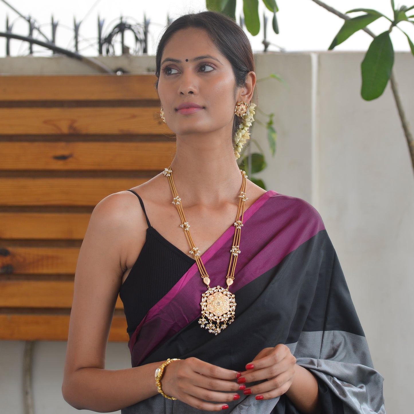 Amshula 925 Silver Necklace and Earrings Set