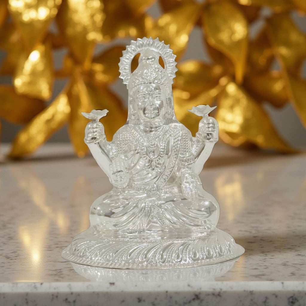 Silver Lakshmi Idol 4 Inches