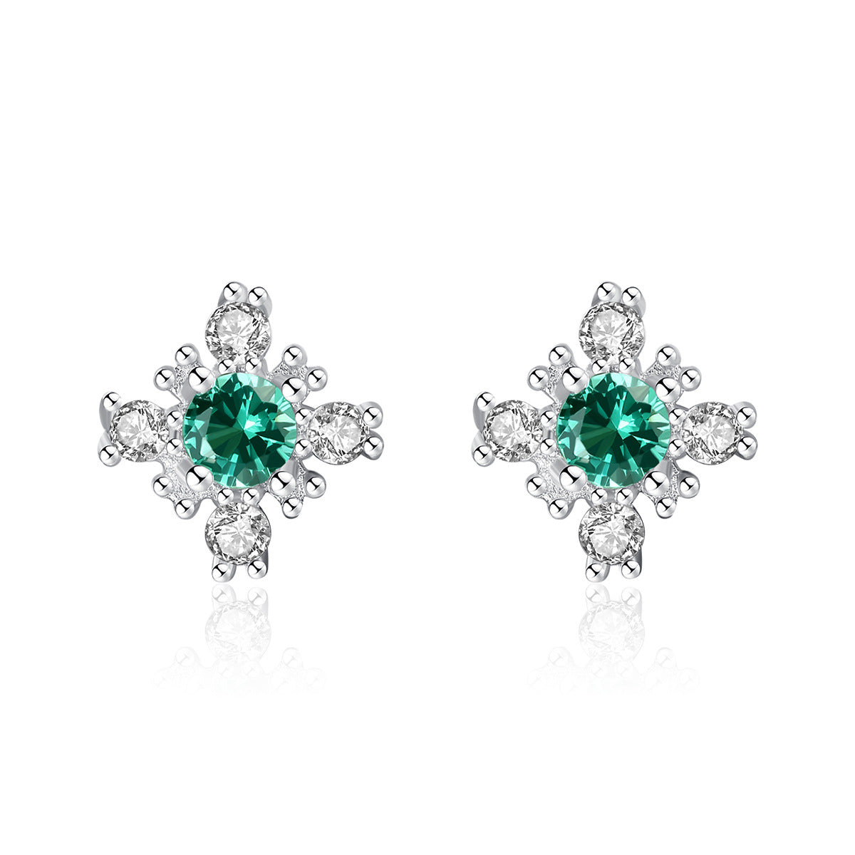 925 Silver Snowflake Stud Earrings