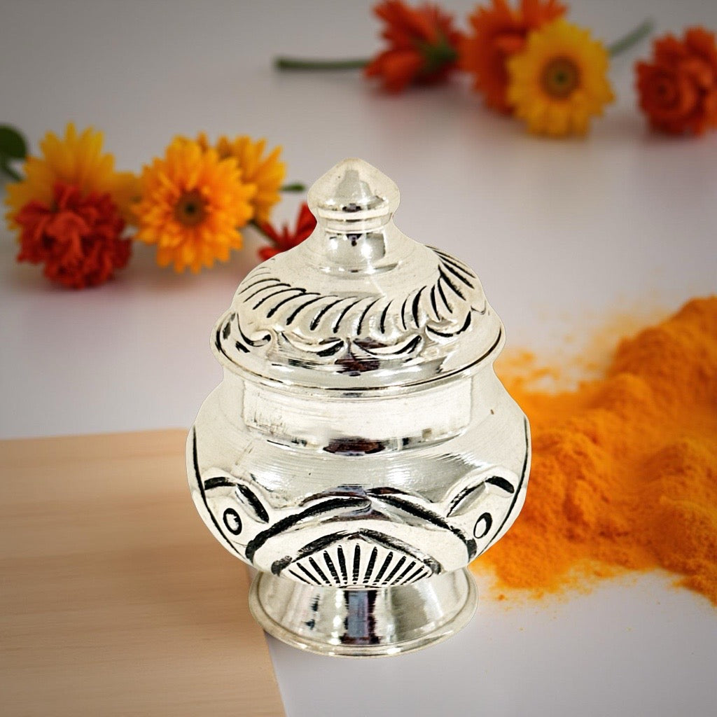 Antique Silver Haldi Kumkum Chimil