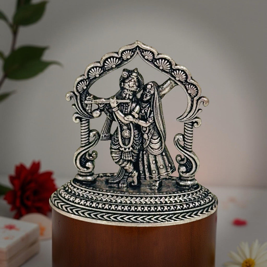 925 Silver 2D Radhakrishna Idol 1.1 Inch