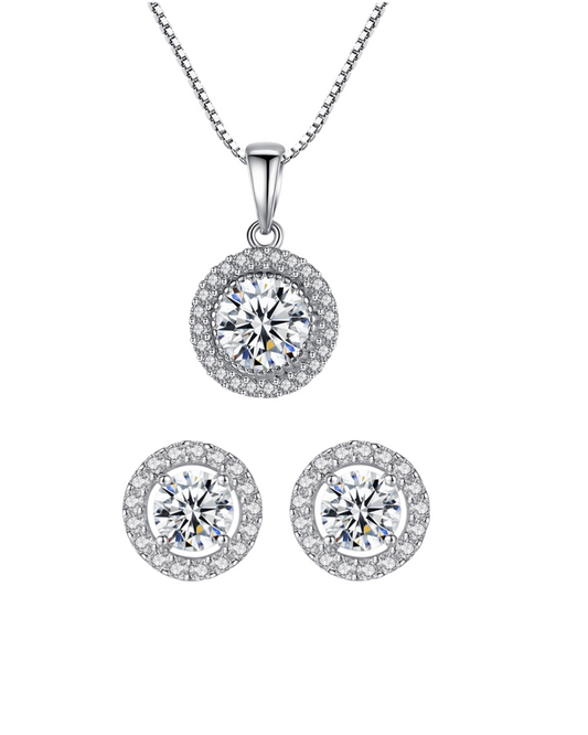 Silver Avery Neckalce and Earrings Jewelry Sets