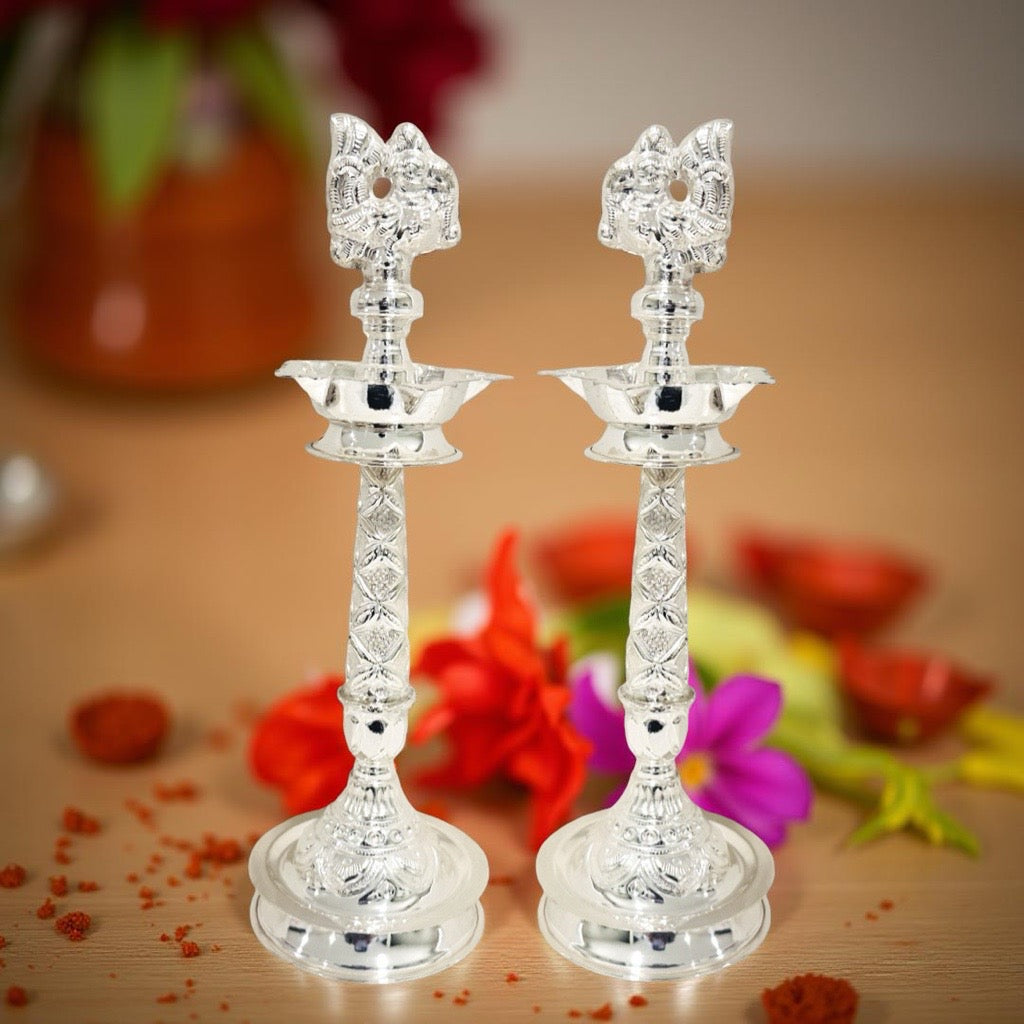 Anamika Silver KuthuVilakku-Kundhulu-Diya 10 Inches