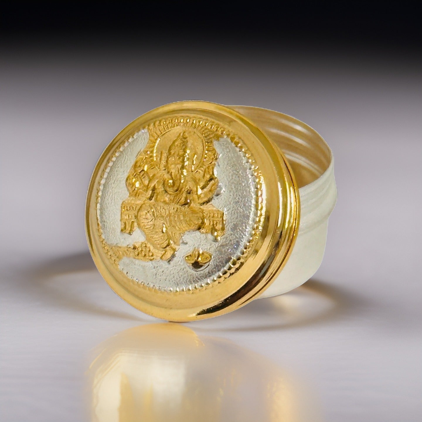 Gold Plated Silver KumKum Box