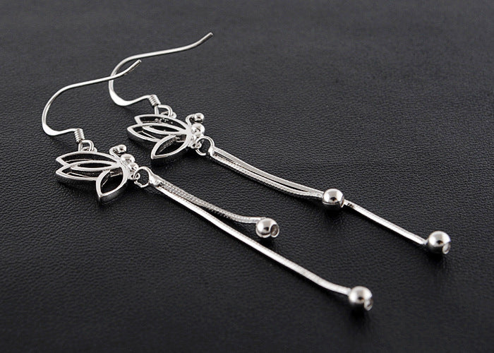 925 Sterling Silver Butterfly Drop Hook Earrings