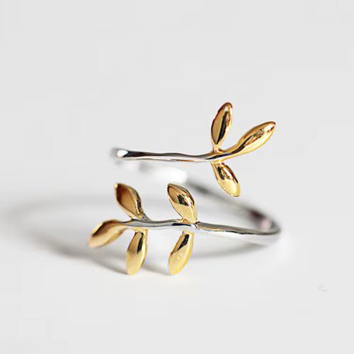 925 Sterling Silver Adjustable Two Tone Ring