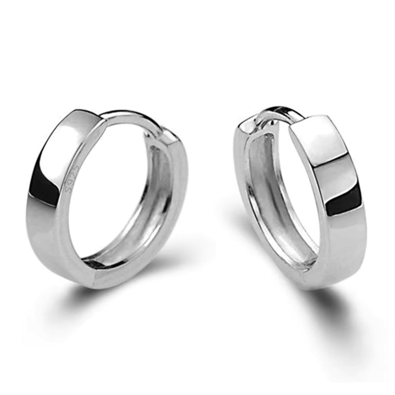 925 Sterling Silver Plain Hoop Earrings
