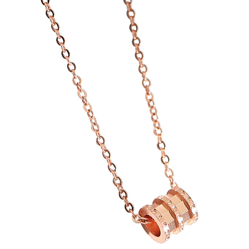 Rose Gold Plated 925 Sterling Roller Bead Necklace