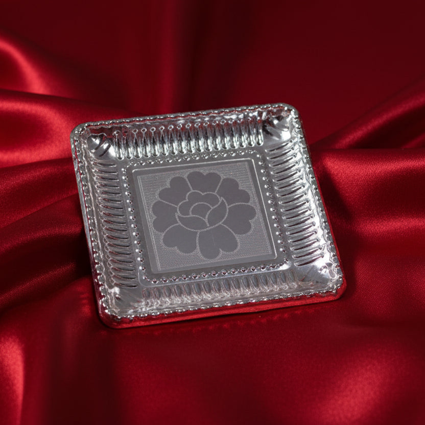 Square Silver Plate 4 Inches