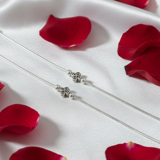 Shikha -925 Antique Silver Anklet 10 Inches