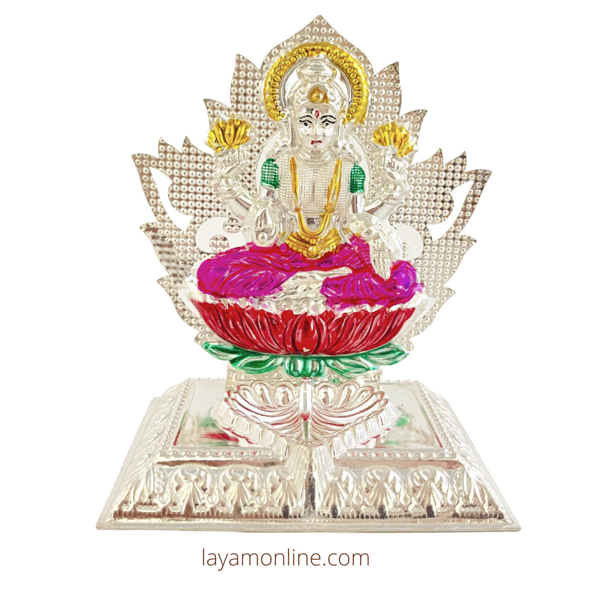 Silver Lakshmi diyam Silver idol deepam, Silver fancy deepam