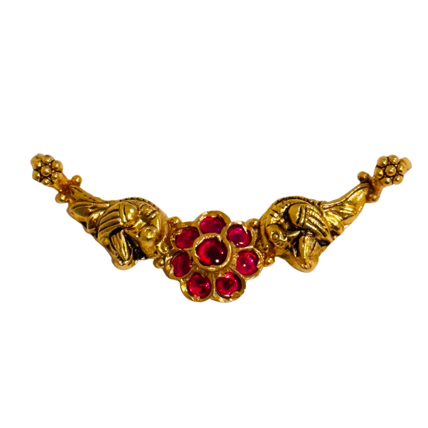Advaitha Antique Gold Silver Kundan Pendant