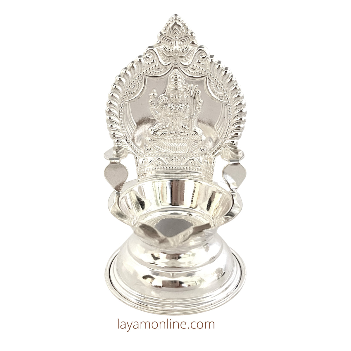 Silver Kanji Kamakshi Deepam 4 Inches