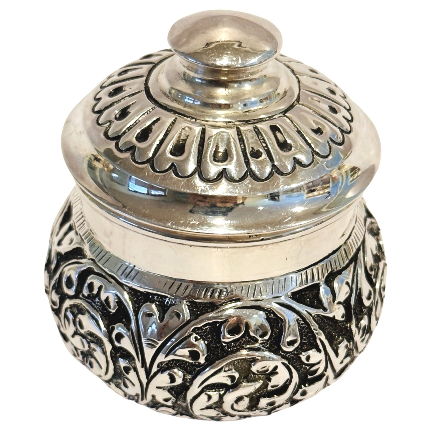 Antique Silver Haldi Kumkum Cup