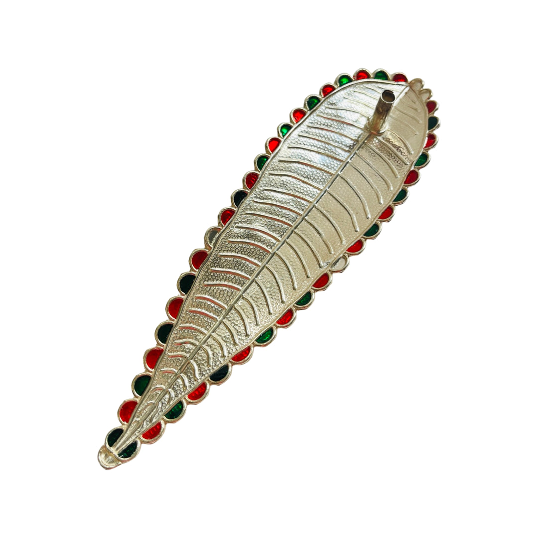 Silver Mango Leaf Incense Burner