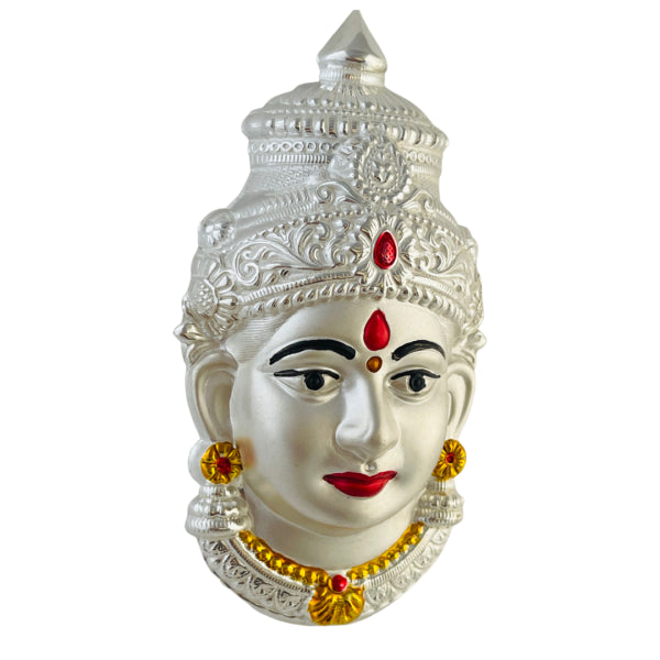 Silver Varalakshmi Face With Enamel Work