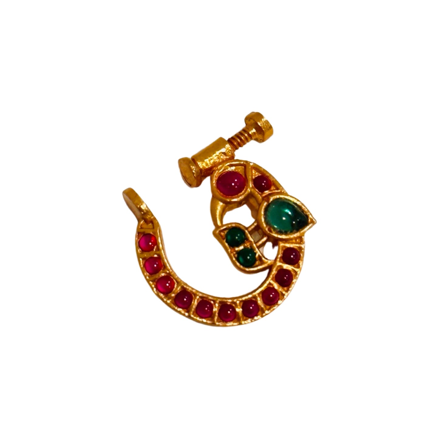 Hasaana-Silver kundan Nose Pin