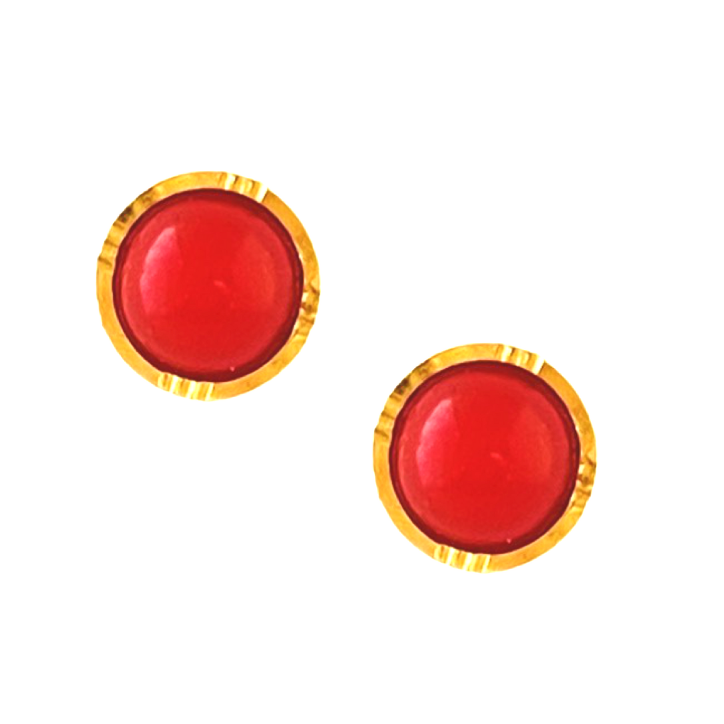 22KT Gold Coral Stud Earrings