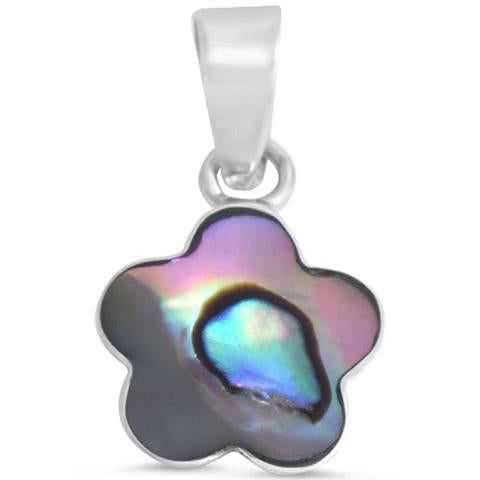Abalone Shell Flower .925 Sterling Silver Pendant