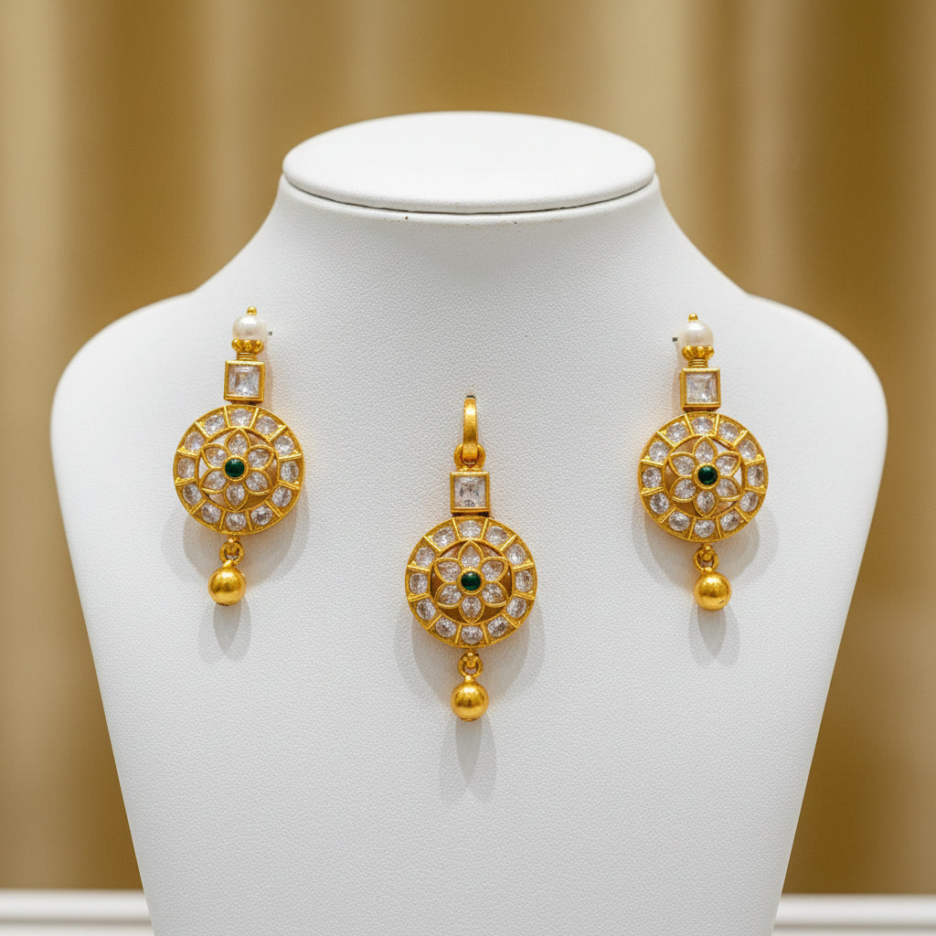 925 Silver Sona Pendant set