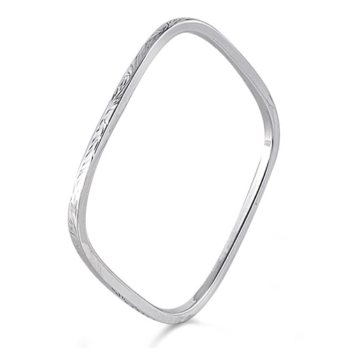 Silver Square Bangle Bracelet