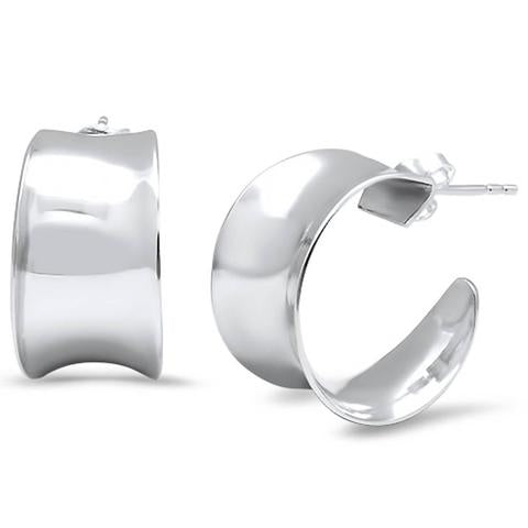 Plain Hoop .925 Sterling Silver Earrings
