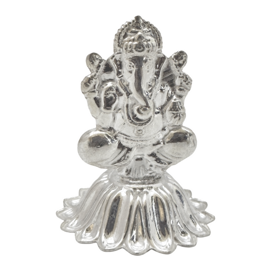 Silver Ganesh Idol Incense Burner