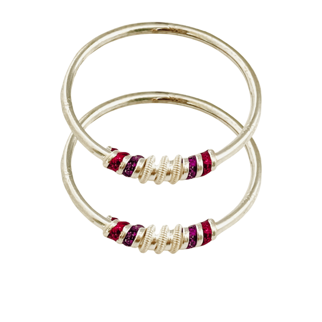 Silver Kids Enamel Bangle