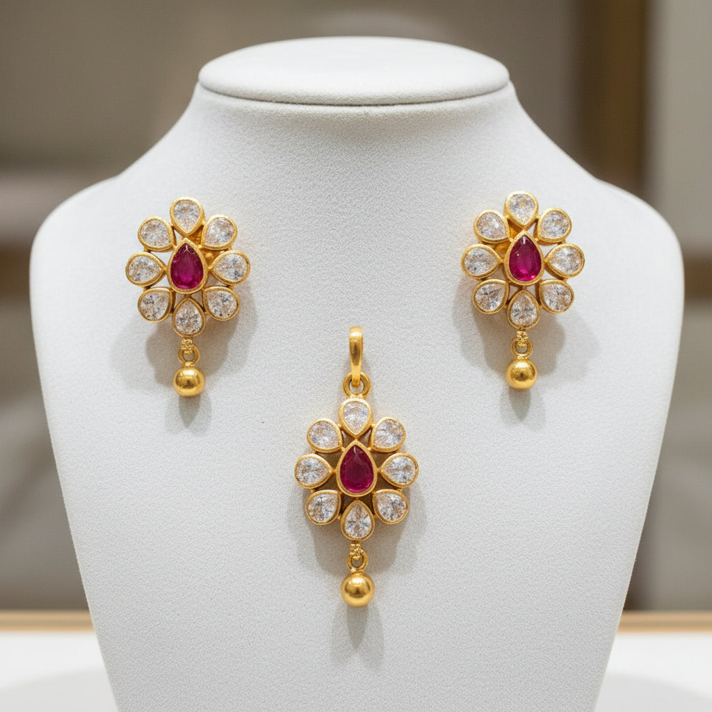 925 Silver advaitha Pendant set