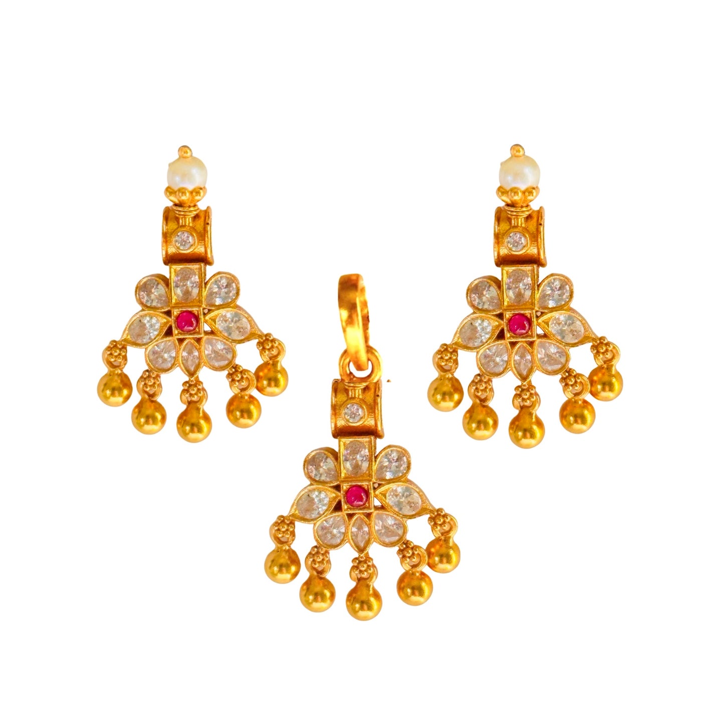 Silver Manya Pendant set