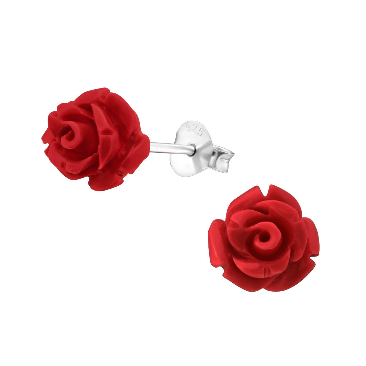 Silver Rose Stud Earrings