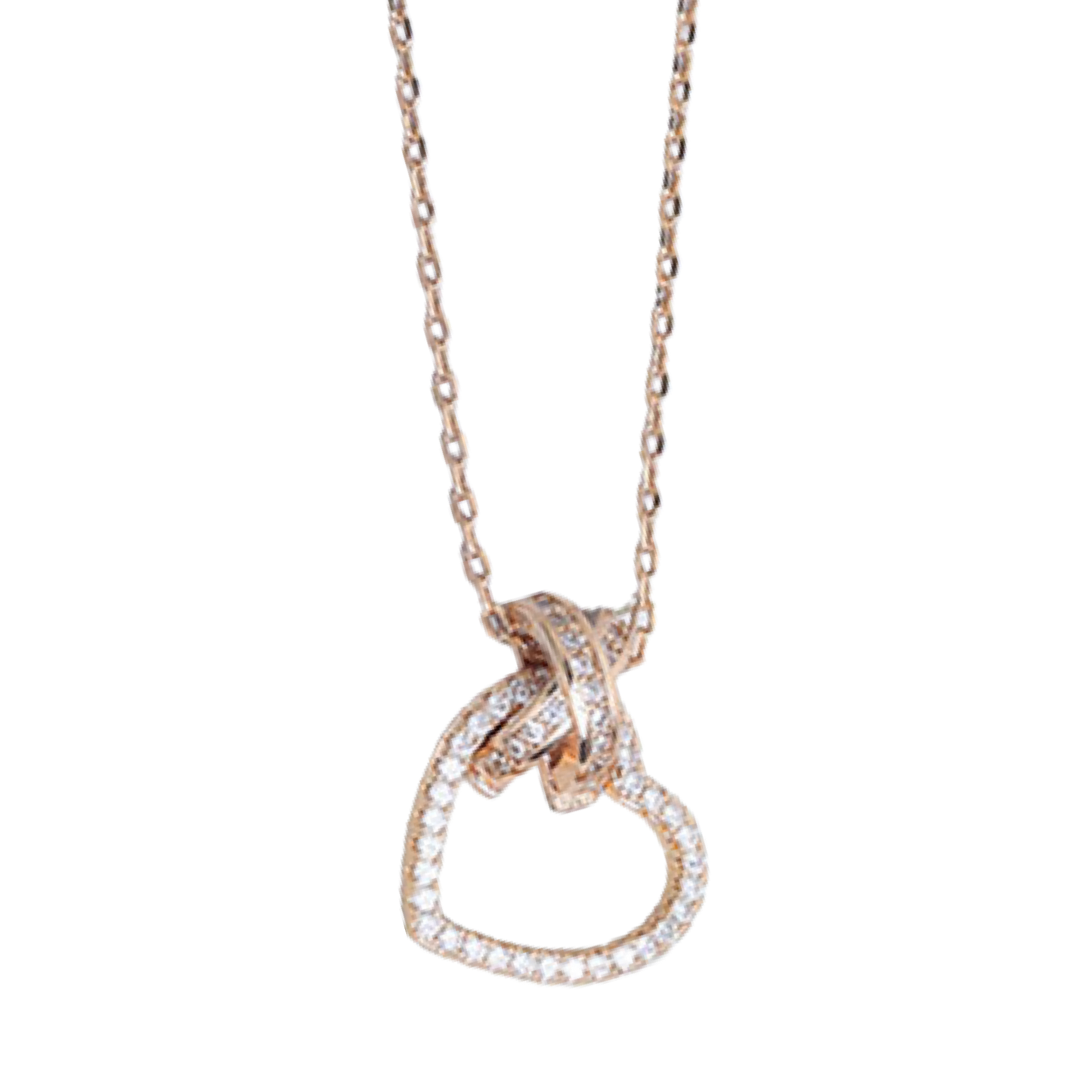 Gold Plated Silver Hanging Heart Necklace