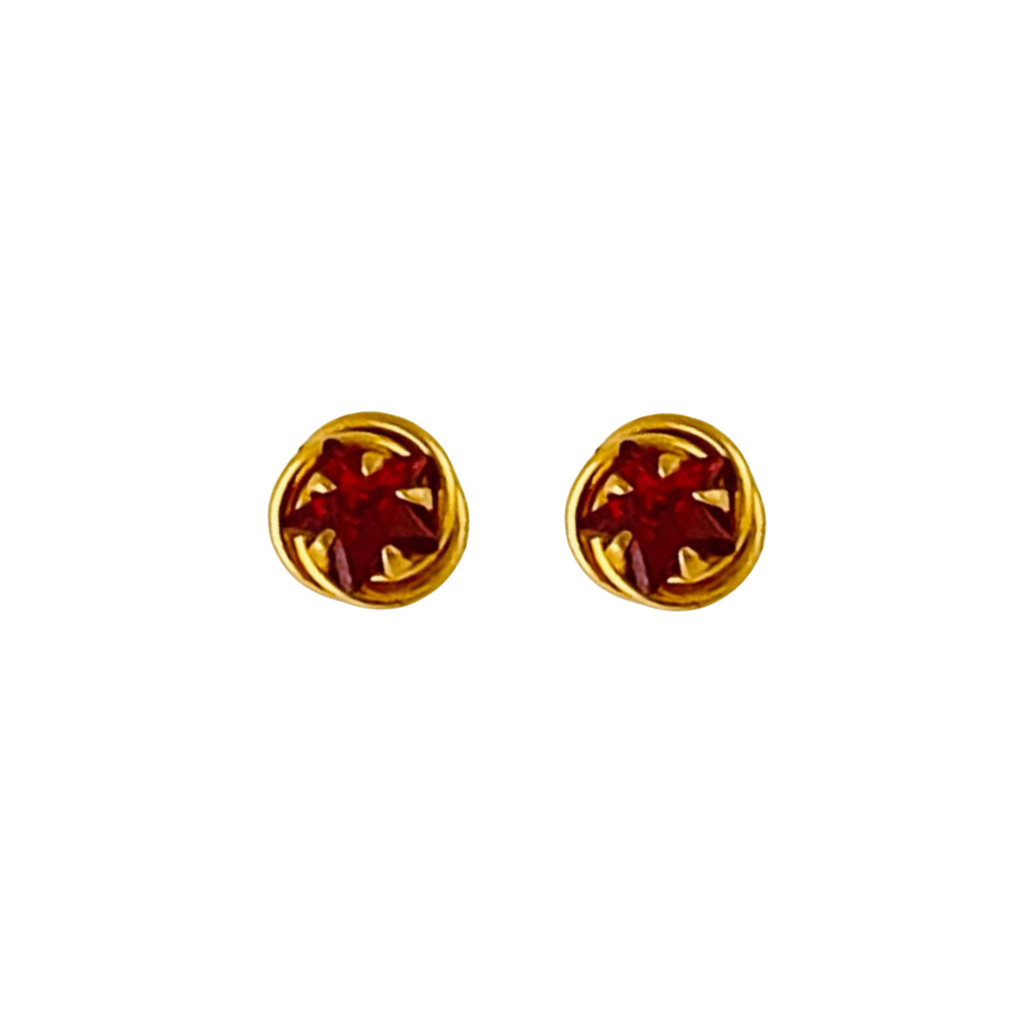 22KT Gold Pink Signity Start Stud Earrings