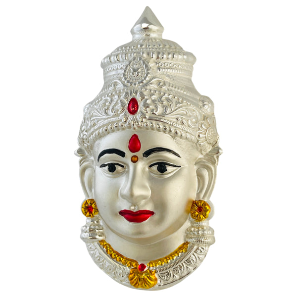 Silver Varalakshmi Face With Enamel Work