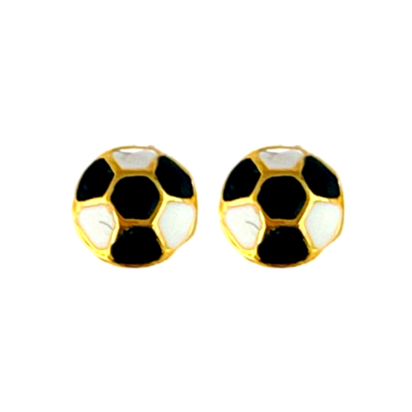 18KT Gold Enamel Ball Stud Earrings