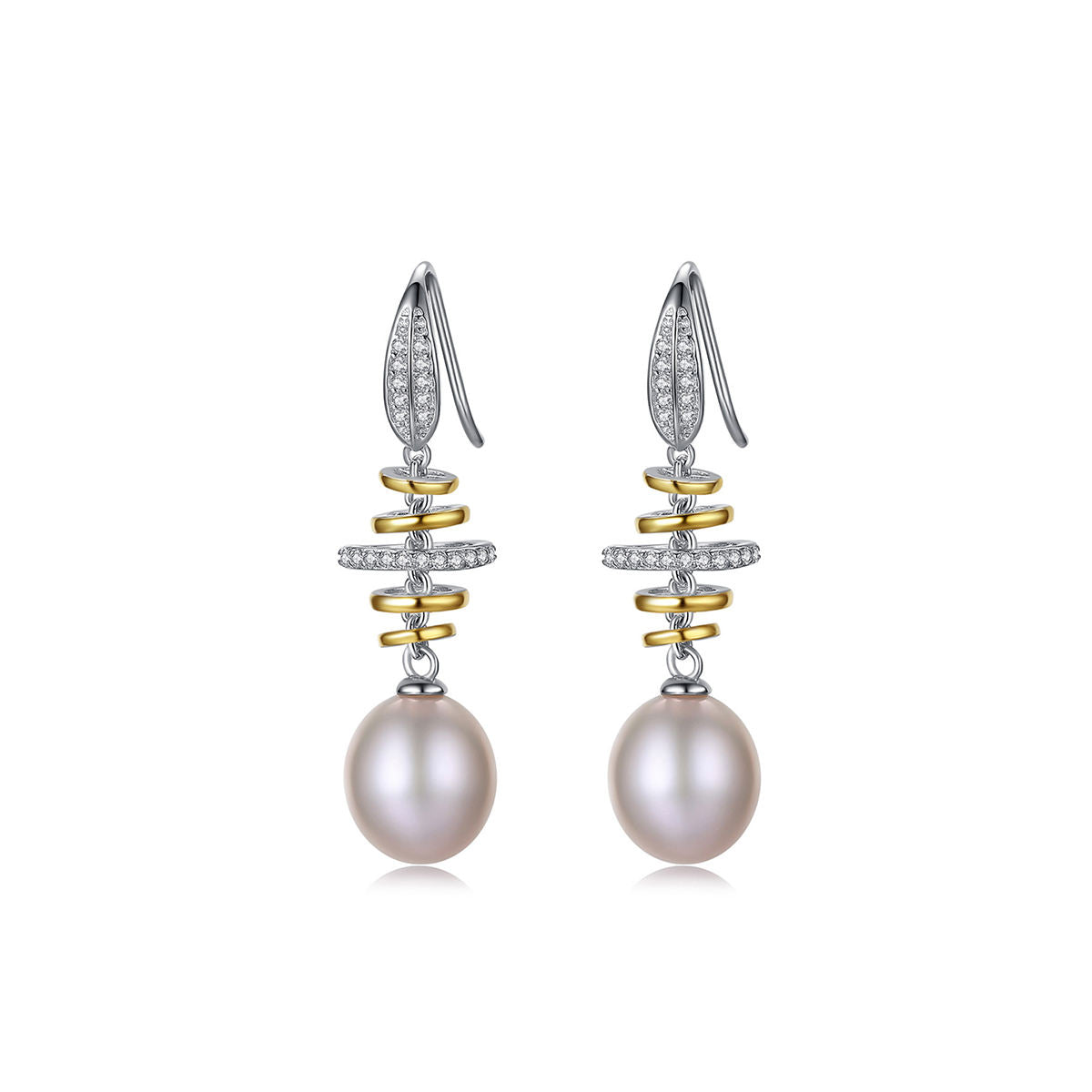 Rhodium Plated On 925 Sterling Silver Camilia Drop Earrings