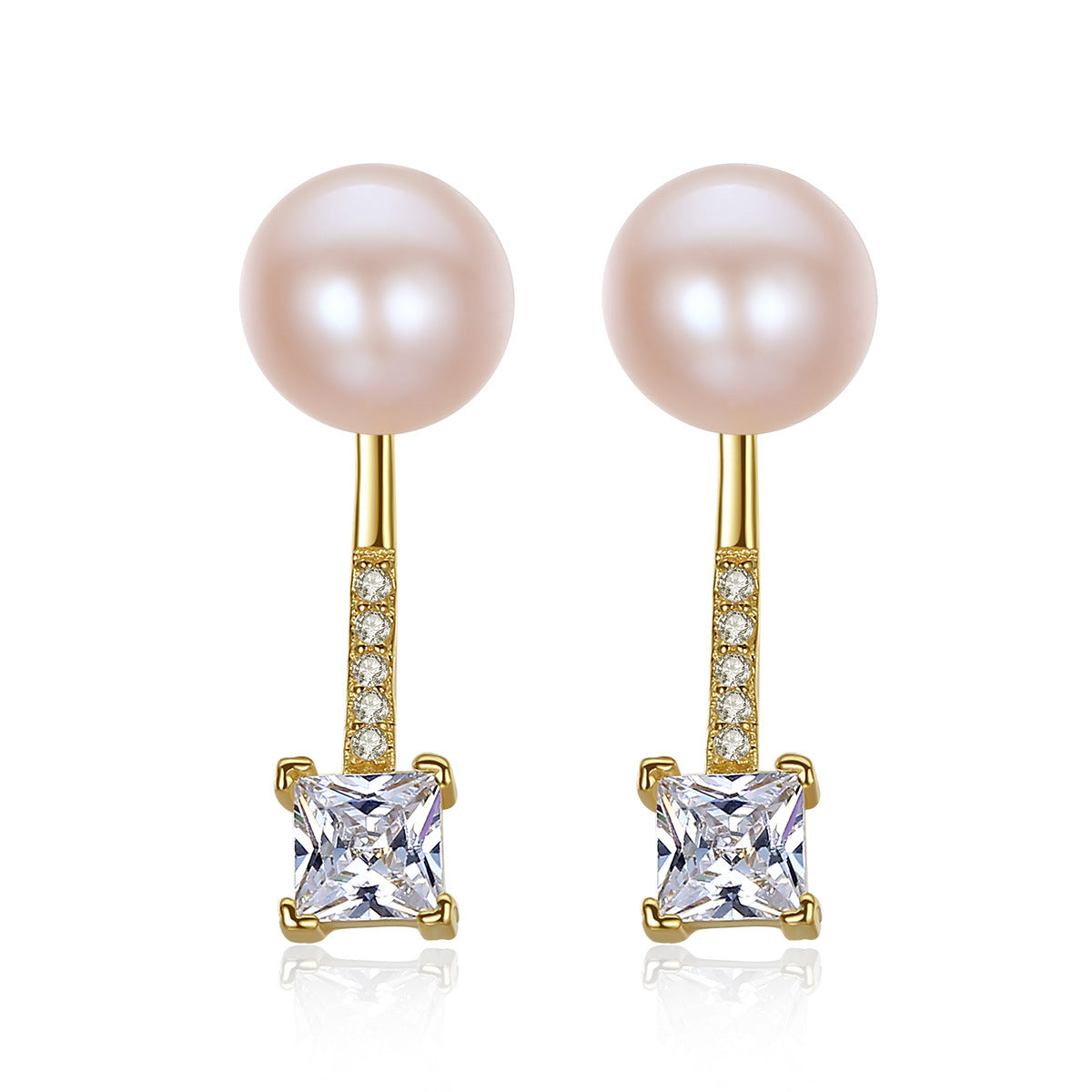 Yellow Gold Plated On 925 Sterling Silver Gianna Drop Earrings