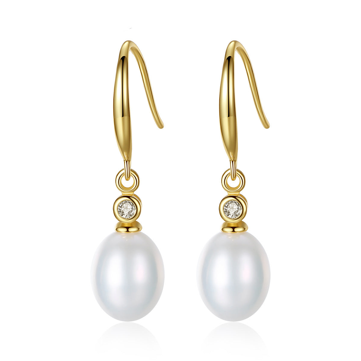 Yellow Gold Plated On 925 Sterling Silver Ella Drop Earrings