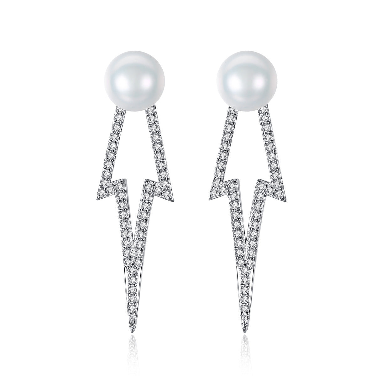 Rhodium Plated On 925 Sterling Silver Ellie Drop Earrings